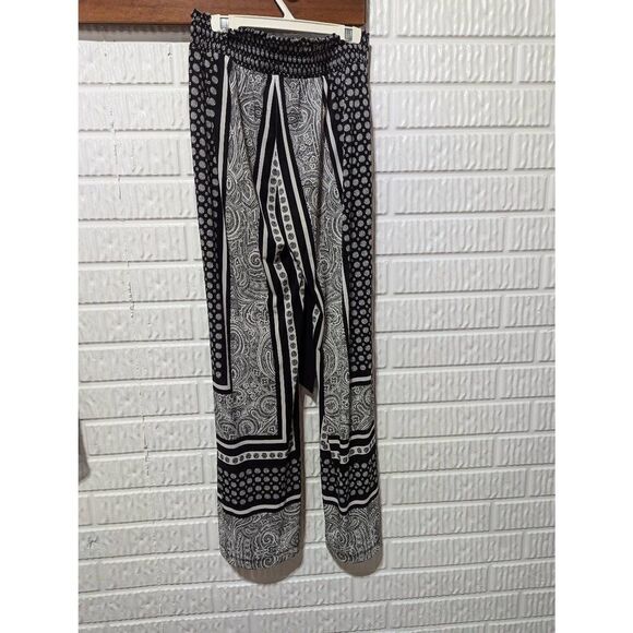 INC International Concepts Women's Black & White Abstract Pattern Jersey Knit Pa - Picture 3 of 7